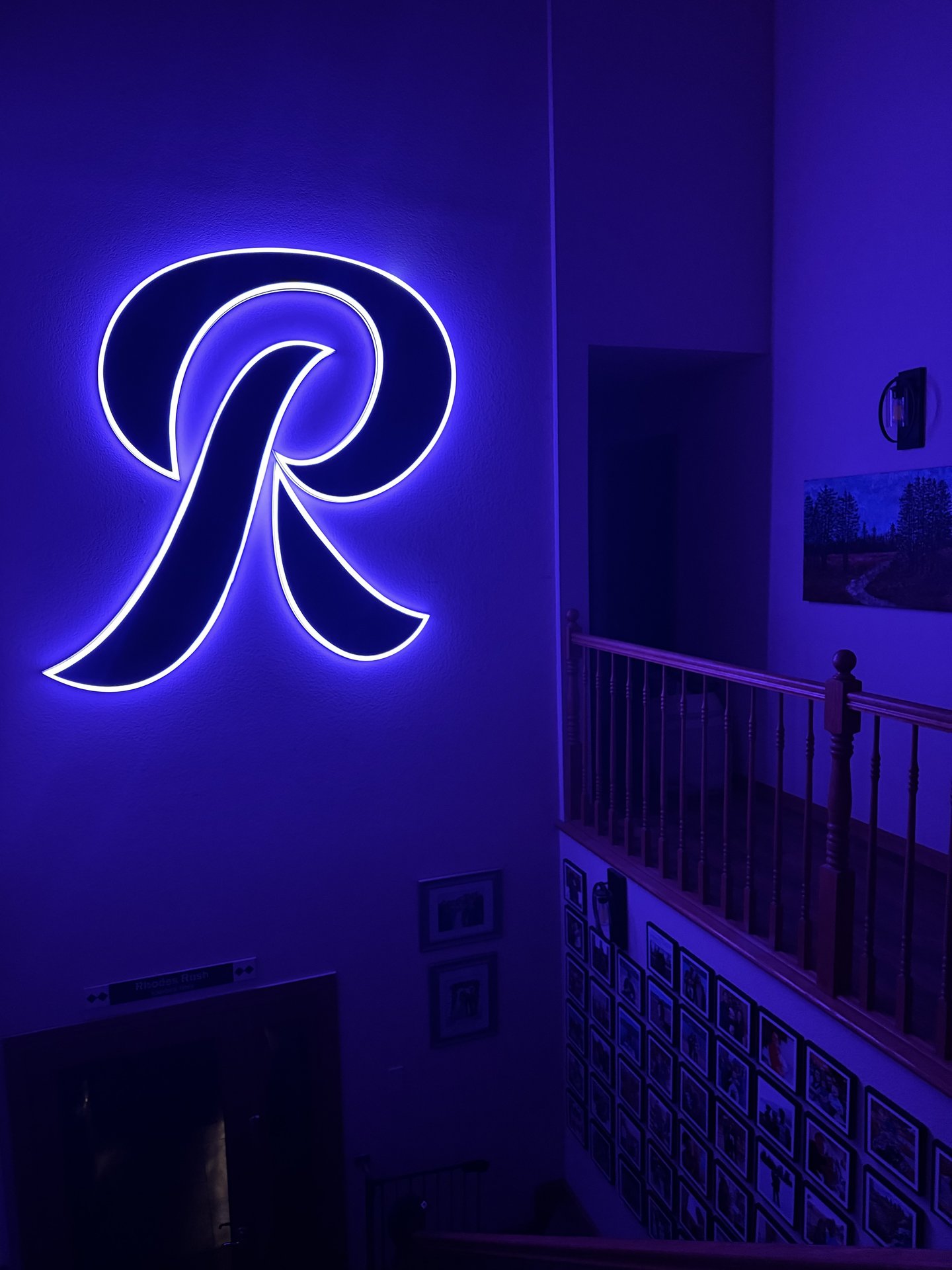 LED art installation view from second floor