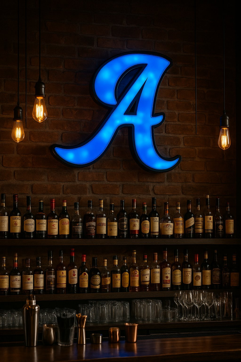 Custom LED art in retail space