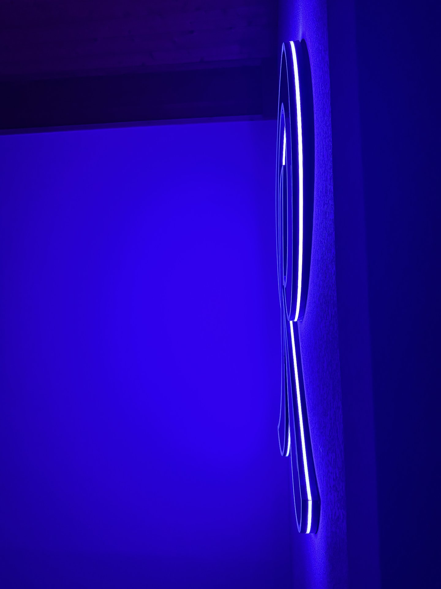 Side angle of illuminated LED art